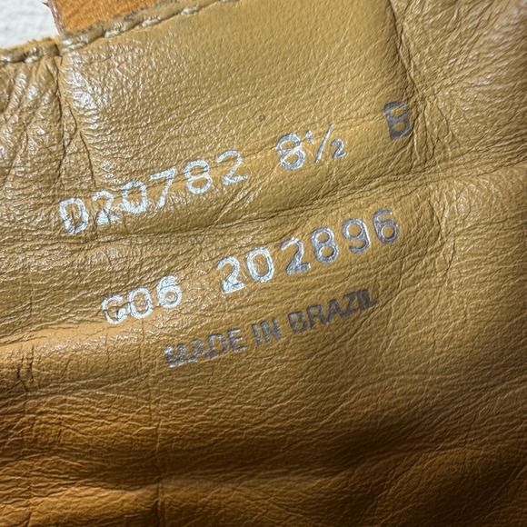 Cole Haan Woven Leather Tall Boots Womens 8.5 Block Heel Lug Sole Camel Tan - Picture 11 of 12